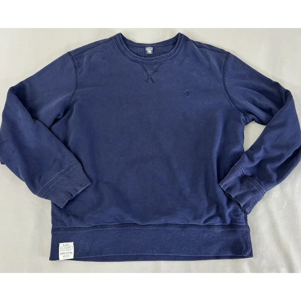 Vintage‎ Polo Ralph Lauren Thermal Waffle Navy Blue Sweatshirt Sz CL Mens Y2K
